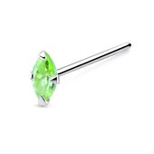 Pear Shaped Stone Silver Straight Nose Stud NSKA-160